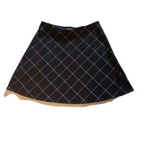 NEW Loft PullOn Shrt Skirt Blk/Wht Elastic Waist Wmn Sz M Teen School Work Date